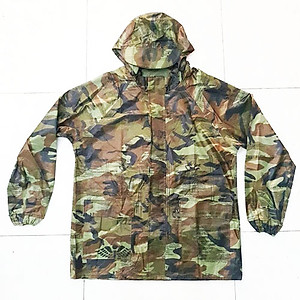 Áo Mưa Bộ Rằn Ri Nam Nữ Cao Cấp Đủ Size, Bộ Quần Áo Mưa Lính Vải Dù Dày Siêu Bền, An Toàn