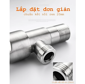 Van nước KG45 2cổng xả có khóa riêng biệt dạng vòi chia nước, đường kính van 20mm, chất liệu inox304 - Hàng chính hãng