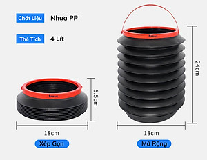 Thùng Rác Đa Năng Gấp Gọn Thùng Rác Để Ô Tô Dung Tích 4 Lít Tiện Dụng