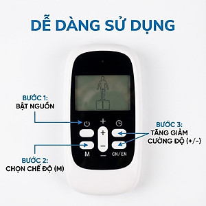 Máy Massage Xung Điện 4 Miếng Dán, 15 Mức Cường Độ, 8 Chế Độ, Giảm Đau Nhức, Tăng Cường Tuần Hoàn Máu Kachi MK46 - Hàng chính hãng