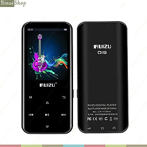 Ruizu D19 - Máy Nghe Nhạc Lossless Siêu Mỏng, Bluetooth 5.0, FM Radio, Thời Lượng Pin 50 Giờ, Bộ Nhớ Trong 16GB - Hàng Chính Hãng