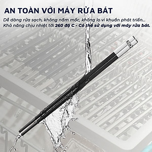 Đũa nhựa PPS sợi thủy tinh DandiHome kết hợp Inox 304 DandiHome cao cấp, chống trượt, chống nấm mốc