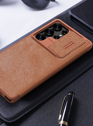 Bao Da Chính Hãng Nillkin Qin Dành Cho Samsung Galaxy S25 Ultra Cao Cấp, Có Ngăn Chứa Thẻ - Hàng chính hãng