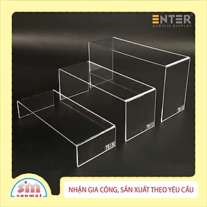 Kệ livestream, Kệ mica chữ U trong suốt để đồ đa năng, Kệ trưng bày mica 3 mặt uốn Enter TB132 200x80x120mm mica dày 3mm (20)