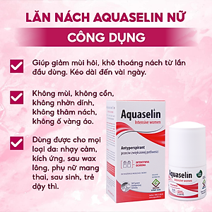 (+5ml FREE) Combo 2 Lăn Khử Mùi AQUASELIN Intensive Women Không Thâm Nách Giảm Mồ Hôi - Dung Tích 50ml