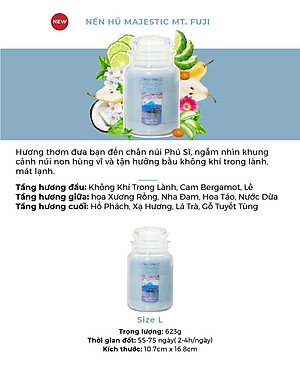 Nến hũ Yankee Candle size L - Majestic Mt. Fuji (623g)