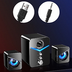 Combo Bộ Ba Loa Máy Tính Doron MC-D221 Super Bass , Âm Thanh Vòm 9D - Có Đèn Led - Hàng Nhập Khẩu