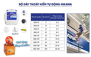 Dây Thoát Hiểm Cá Nhân Nikawa KDD-9F (27m) - Tặng Giá Treo Móc Nikawa HY-01