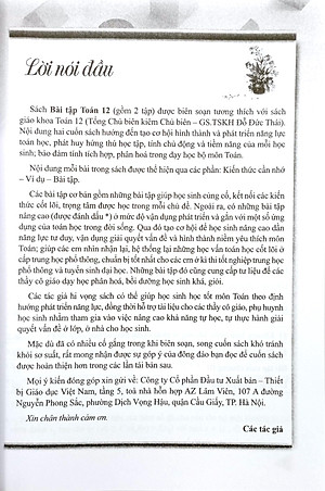 Bài Tập Toán 12 - Tập 1 (Cánh Diều) (Chuẩn)