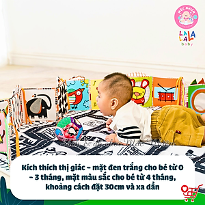 Sách Vải ZicZac Đa Tương Tác Kiêm Đồ Chơi Quây Cũi Kích Thích Thị Giác Cho Trẻ Sơ Sinh - Lalala Baby