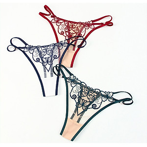 [Sexy] Quần lót nữ lọt khe xuyên thấu thêu hình gợi cảm