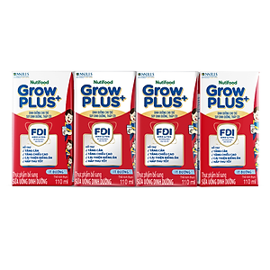 Thùng SBPS Nutifood GrowPLUS+ ít đường Suy Dinh Dưỡng - Tăng Cân, Tăng Chiều Cao (48 Hộp x 110ml)