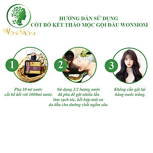 Cốt bồ kết thảo mộc sạch gàu, mọc tóc, dưỡng tóc đen mượt Wonmom 250ml