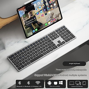 Bộ Bàn phím chuột không dây Fullsize H869 pin sạc TypeC đa kết nối bluetooth 5.2 + 3.0 + Usb wireless 2.4G hàng nhập khẩu