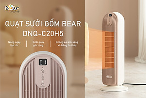 Quạt Sưởi Điện Gốm Gia Đình Bear DNQ-C20H5 Không Khô Da Tự Động Ngắt Điện Khi Đổ Công Suất 2000 W - Hàng Nhập Khẩu