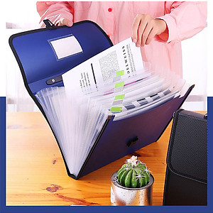Cặp Đựng Tài Liệu Văn Phòng Phẩm NASI TL1003 nhiều ngăn khổ A4 13 ngăn phân trang tiện lợi tập file đựng lưu trữ hồ sơ văn phòng học sinh sinh viên túi đựng tài liệu nhựa PP cao cấp