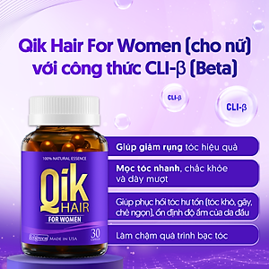 [Hộp 15v] Viên Uống Kích Thích Mọc Tóc Qik Hair For Women Ecogreen Giảm Rụng Tóc Cho Nữ