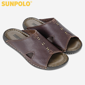 Dép Nam Quai Ngang Da Bò SUNPOLO SUD12