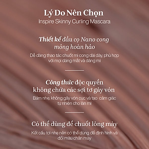 Mascara Chuốt Cong Dài Dày Mi Tự Nhiên Mude Inspire Skinny Curling Mascara (3ml)