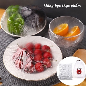 Túi 100 Màng Bọc Thực Phẩm Có Chun ,Túi Bọc Thực Phẩm Gấu Set 100 Màng Bọc Thực Phẩm Túi Gấu Màng Bọc Thực Phẩm PE Có Chun Bọc Đồ Ăn Co Giãn Tái Sử Dụng