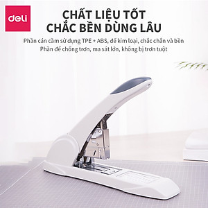 Dập ghim Deli, cỡ lớn 210 trang, Đen, Xám - 1 cái E0395
