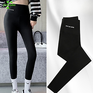 Quần Legging Nữ Dài Cạp Cao Đẹp Cao Cấp PINKAHA Nâng Mông Vải Thun Cotton Siêu Co Giãn 4 Chiều Ôm Sát