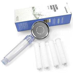 Bộ Phụ Kiện Đầu Vòi Sen Lọc Nước LocknLock 80mm CLR-KR LBW400 (Mạch nước nhip nhàng, giảm stress - Khử Clo)