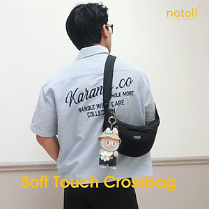 Túi phao đeo chéo nam nữ hình bán nguyệt NATOLI túi bánh bao chần bông vải canvas chống nước tốt-Soft Touch Crossbag T26