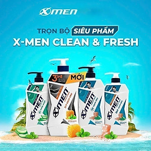 Tắm Gội Dưỡng Xmen Clean & Fresh 3in1 Sạch Gàu Chai 610g