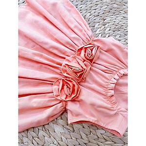 Váy Đầm Bé Gái Màu Cam Ba Bông Hoa SoraChan - M036