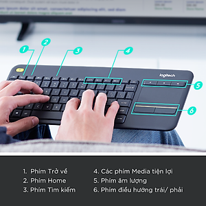Bàn Phím Không Dây Logitech K400 PLUS - Hàng Chính Hãng