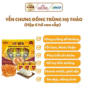 [TOP SALE] TỔ YẾN CHƯNG ĐÔNG TRÙNG HẠ THẢO 100% Tổ Yến Thật (Hàm Lượng 30%) (6 Lọ X 70ML) - Đệ Nhất Yến Đảo - Giảm Stress - Giảm Mệt Mỏi - Đẹp Da - Đẩy Lùi Lão Hóa - Điều Hòa Đường Huyết - Ổn Định Huyết Áp - Tăng Sức Đề Kháng - Tăng Sức Đề Kháng