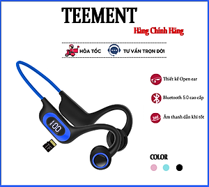 Tai Nghe Dẫn Khí Qua Xương Cao Cấp Teement Tai Nghe Bluetooth Không Dây Dành Cho Thể Thao Và Chạy Bộ - Hàng Chính Hãng
