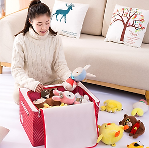 Túi Đựng Chăn Màn - Hộp Đựng Quần Áo Khung Sắt Gấp Gọn Amalife - Màu Ngẫu Nhiên