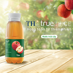 Thùng 24 chai nước trái cây TH true JUICE táo tự nhiên 350 ml (350 ml x 24)