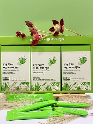 THẠCH COLLAGEN NHA ĐAM SÂM NHO XANH HỮU CƠ (set 30 gói) HỖ TRỢ ĐẸP DA