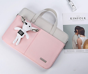 Túi chống sốc dành cho laptop macbook kèm gấu bông siêu cute đáng yêu