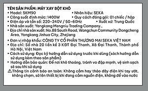 Máy Xay Bột Khô Đa Năng Seka - Hàng chính hãng