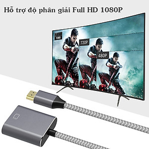 Cáp chuyển đổi HDMI sang VGA cao cấp vỏ nhôm