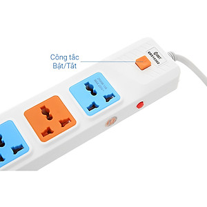 Ổ Cắm Điện Nối Dài COMET CES10302 2500W Dài 2m, 3 lỗ 3 chấu, có cầu chì bảo vệ