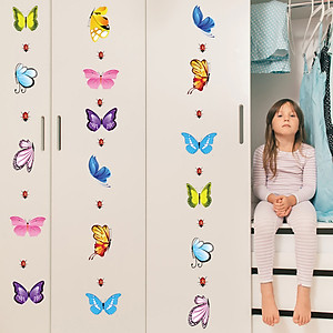 Sticker Decal Đàn Bướm Nhiều màu sắc trang trí Tường, Tủ Quần Áo, Tủ Lạnh, Laptop