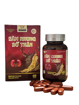 Sâm nhung bổ thận Kingphar, lọ 60 viên, tăng cường chức năng thận cho nam và nữ