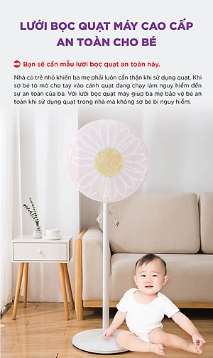 1 LƯỚI BỌC QUẠT CAO CẤP AN TOÀN CHO BÉ - DÂY RÚT (HÀNG CHẤT LƯỢNG TỐT) - Kích thước: Đường kính lồng quạt 45cm - GIAO MẪU NGẪU NHIÊN Áo Trùm Máy Quạt Bảo Vệ Điện Cao Cấp Có Vải Lồng Chống Bụi