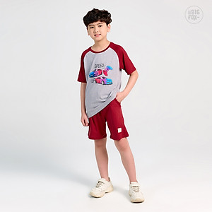 Bộ Quần Áo Bé Trai Bigfox, Bộ Cộc Tay Trẻ Em Mùa Hè Chất Cotton Mát In Hình Ô Tô Speed Up