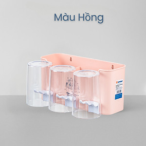 Kệ Để Bàn Chải, Cốc Và Kem Đánh Răng Việt Nhật, Bộ Cắm Bàn Chải 3 cốc - Nhựa Việt Nhật Chính Hãng