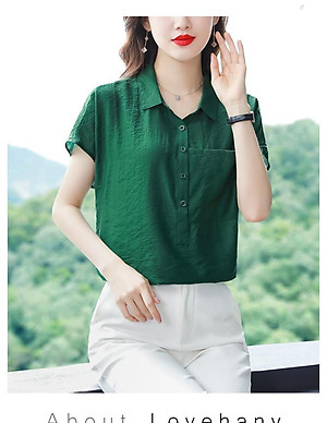 Áo sơ mi nữ form rộng tay ngắn, chất liệu Đũi tơ mềm mát, áo kiểu nữ, form trẻ trung, năng động, T73