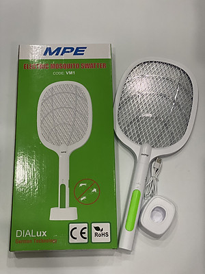 Vợt muỗi MPE VM1 thông minh 2 in 1 tích hợp chức năng tự động bắt muỗi, cổng sạc USB, có đèn led báo - Hàng chính hãng