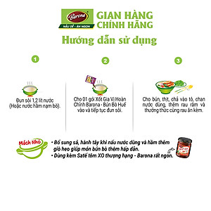 Combo 3 gói Gia Vị Hoàn Chỉnh Barona - Bún Bò Huế 80g