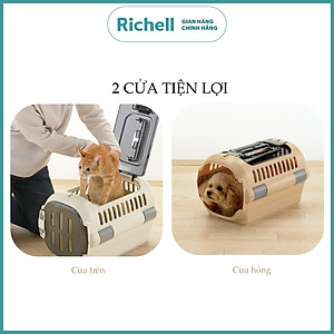 Lồng vận chuyển 2 cửa và nhà ở cho thú cưng Richell Nhật Bản 2in1 có thể tháo rời | Pet