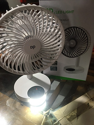 QUẠT SẠC TÍCH ĐIỆN BẰNG CỔNG CẮM USB DP 7626 - CÓ ĐÈN ĐỂ BÀN TIỆN DỤNG